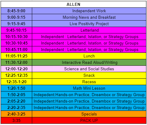 allen schedule allen schedule